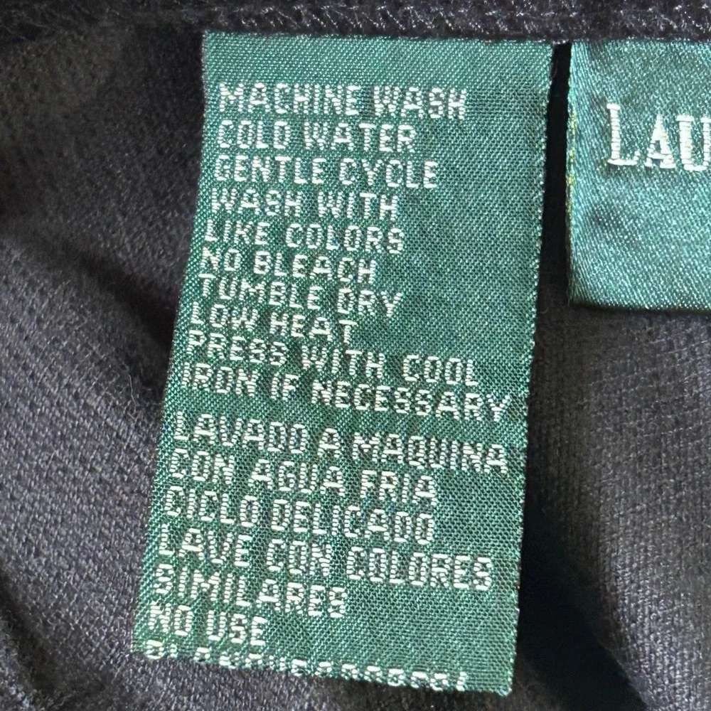 Vintage 90s Ralph Lauren Black Corduroy Maxi Skirt 8 Dark Academia Quiet Luxury - Picture 8 of 8